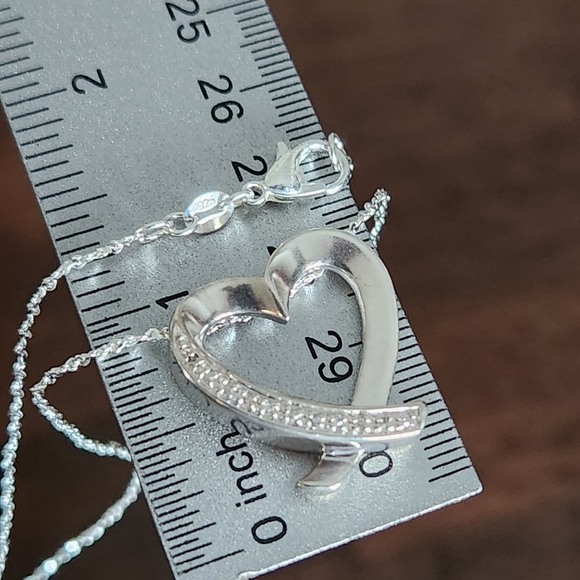 ROSS-SIMONS Sterling Silver 925 Heart DESIGNER SIGNED Pendant Singapore Chain 💎 - Picture 5 of 16